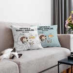 Personalizzato Felicità è Hurkle Durkling con Pet Dog Cat Throw Pillow Cover con nome regalo di compleanno per gli amanti degli animali domestici