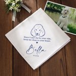 Personalised Close to Your Heart Dog Portrait Handkerchief with Name and Date Wedding Memorial Gift for Bride Groom Dog Lover