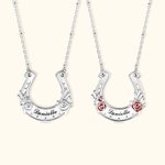 Personalisierte farbwechselnde Hufeisen Rosen Halskette mit Namen Gravur Glücksbringer Verlobung Hochzeit Jahrestag Geschenk für Braut Pferdeliebhaber