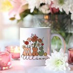 Personlig Retro Wildflower 11oz 15oz Ceramic Mrs Mug med namn Bröllop Bridal Shower Appreciation Present till henne
