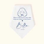 Personalised Close to Your Heart Dog Portrait Handkerchief with Name and Date Wedding Memorial Gift for Bride Groom Dog Lover