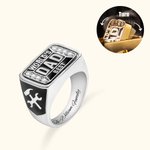 Bague de Retournement Personnalisée avec Gravure Nom des Enfants et Pierre de Naissance Cadeau d'Anniversaire Fête des Pères pour Homme