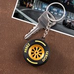 Personalisierte 3D Autoreifen Schlüsselanhänger mit Text Auto Dekoration Geburtstag Geschenk für Männer