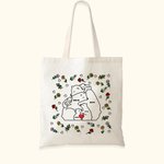 Borsa personalizzata Love Hugging Bear Family Tote Bag con fiore di nascita e 2-9 nomi Regalo di compleanno anniversario festa della mamma per lei