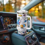 Gepersonaliseerde Graffiti Art Verpleegkundige Inspiratie 40oz Naam Tumbler met handvat deksel en rietje Afstuderen Waardering Gift voor verpleegkundi
