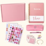 Personalisierte niedliche Macaron Farbe DIY Journal Kit Briefpapier Set mit Namen zurück zu Schule Geburtstag Geschenk für Teenager-Mädchen
