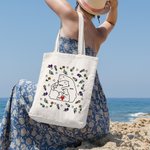 Borsa personalizzata Love Hugging Bear Family Tote Bag con fiore di nascita e 2-9 nomi Regalo di compleanno anniversario festa della mamma per lei