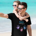 T-shirt 100% Coton Personnalisé avec Titre et 1-10 Noms à Dessins Mains Aquarelle Cadeau Anniversaire Fête des Pères pour Homme Famille