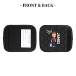 Personalised Travel Is My Therapy Cartoon Character Set of 2 Luggage Handle Wraps with Name and Contact Card Travel Accessories Gift for Travel Lovers