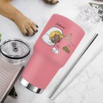 Personalized Cute Dog Cat In My Hurkle Durkle Era 30oz Name Tumbler with Straw and Brush Birthday Gift for Pet Lover