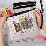 Trousse à Crayons Personnalisée avec Titres des Livres et Nom Cadeau Retour à l'École pour Enseignant Amateur de Lecture