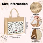 Sac en Jute Personnalisé avec 2-9 Ours Noms Fleurs de Naissance Sac à Pochette en Toile Cadeau Anniversaire Fête pour Femme
