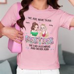 Personalized Pretty Sassy Girls We Are More Than Besties 100% Cotton T-shirt with Names Birthday Friendship Gifts for Soul Sisters Friends