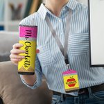 Gepersonaliseerde Faux Glitter Potlood Kleurpotlood Apple Naam 20 oz Skinny Tumbler en Badgehouder Waardering Terug naar School Gift voor Leraar