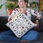 Cuscino di famiglia personalizzato con fiore di nascita e 2-9 nomi Regalo di compleanno e anniversario per papà e mamma