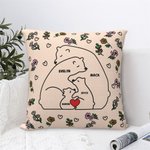 Cuscino di famiglia personalizzato con fiore di nascita e 2-9 nomi Regalo di compleanno e anniversario per papà e mamma
