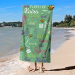 Personalizada Suave Toalla de Playa de Colores de Secado Rápido con Gafas de Sol y Nombre Vacaciones Accesorios de playa Regalo para Familia