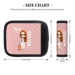 Personalised Travel Is My Therapy Cartoon Character Set of 2 Luggage Handle Wraps with Name and Contact Card Travel Accessories Gift for Travel Lovers