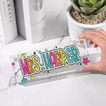 Personalisierte Acryl Dalmatiner Punkte Lehrer Name Zeichen Schreibtisch Dekoration Wertschätzung zurück zu Schule Geschenk für Lehrer