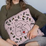 Cuscino di famiglia personalizzato con fiore di nascita e 2-9 nomi Regalo di compleanno e anniversario per papà e mamma