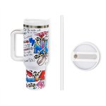 Gepersonaliseerde Graffiti Art Verpleegkundige Inspiratie 40oz Naam Tumbler met handvat deksel en rietje Afstuderen Waardering Gift voor verpleegkundi