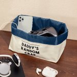 Personalisierte einfachen Stil Daddy's Random Stuff Organizer faltbare Aufbewahrungstasche mit Text lustig Vatertag Geburtstag Geschenk für Männer