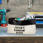 Personalisierte einfachen Stil Daddy's Random Stuff Organizer faltbare Aufbewahrungstasche mit Text lustig Vatertag Geburtstag Geschenk für Männer