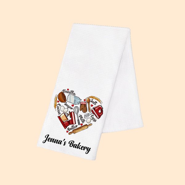 Toalla de cocina personalizada con texto 