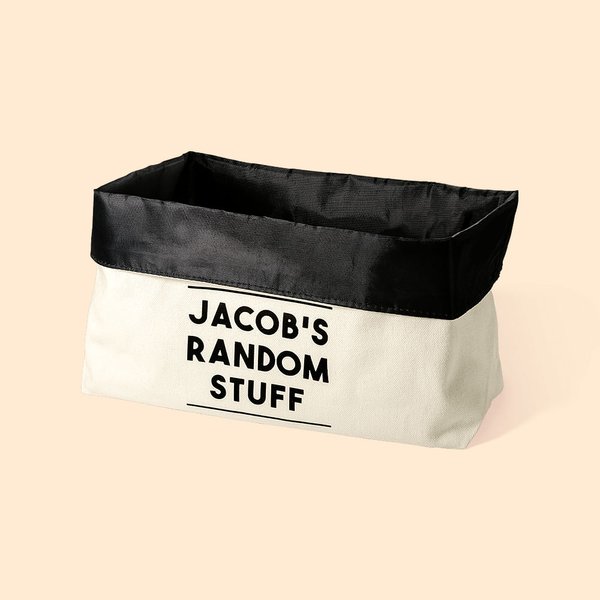 Personalised Simple Style Daddy's Random Stuff Organizer Foldable Storage Bag with Text Funny Father's Day Birthday Gift for Men