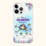 Personalisierte niedlichen Ozean Schildkröten Familie Diese Oma gehört zu TPU Slim Phone Case mit Kind Namen Muttertag Geburtstag Geschenk für Mama Oma