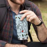 Personalized Cute Hugging Bears Birth Flower 20oz Tumbler with 2-9 Names and Straw Birthday Gift for Family