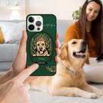Personalisierte Hund Katze Kunstleder Multicolor Handytasche für iPhone mit Namen und Titel Geburtstag Jahrestag Geschenk für Tierliebhaber