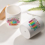 Personalisierte bunte Buchstaben floralen Buch Bleistift Keramik Pflanzentopf mit Namen und Bambus Basis Wertschätzung zurück zu Schule Geschenk für L