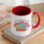Personlig blommig bokpenna 11oz lärare keramisk kaffemugg med namn Lär dem älska dem se dem växa Tackgåva till lärare