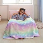 Personalisierte Fantasy Einhorn Dinosaurier weiche Fleecedecke mit Namen Geburtstag Kindertag Geschenk für Kinder