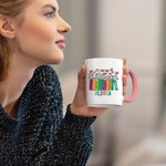 Personlig blommig bokpenna 11oz lärare keramisk kaffemugg med namn Lär dem älska dem se dem växa Tackgåva till lärare