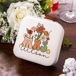 Personlig Vintage Flower Mrs Smyckeskrin i läder med namn Bridal Shower Appreciation Travel Essentials Present till henne
