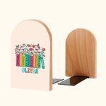 Personalisierte bunte Buchstaben floralen Buch Bleistift Heavy Duty Holz Buchstützen mit Namen 1 Paar Wertschätzung zurück zu Schule Geschenk für Lehr