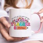 Personlig blommig bokpenna 11oz lärare keramisk kaffemugg med namn Lär dem älska dem se dem växa Tackgåva till lärare