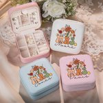 Personlig Vintage Flower Mrs Smyckeskrin i läder med namn Bridal Shower Appreciation Travel Essentials Present till henne