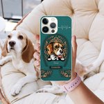 Personalisierte Hund Katze Kunstleder Multicolor Handytasche für iPhone mit Namen und Titel Geburtstag Jahrestag Geschenk für Tierliebhaber