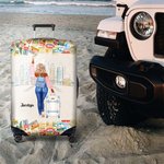 Gepersonaliseerde There Was A Girl Who Really Loved Traveling Bagagehoes met naam past op 18-32 inch koffer Verjaardag Vakantie Reiscadeau voor haar