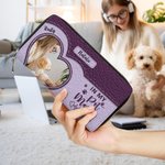 Personalized Heart Pet Photo In My Pet Mom Era Leather Women Wallet with Name Birthday Memorial Gift for Cat Dog Pet Lover