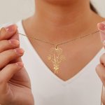 Gepersonaliseerde 1-6 Geboorte Bloemen Boeket Holle Halsketting Verjaardag Verjaardagscadeau voor vrouwen