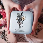 Stetoscopio personalizzato Bouquet di fiori di nascita con fiocco Custodia in pelle da viaggio con nome Infermiere Settimana di apprezzamento regalo p