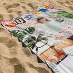 Serviette de Plage en Microfibre Personnalisée avec Nom et Photos Séchage Rapide Cadeau Vacances d'Été pour Femme