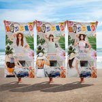 Serviette de Plage en Microfibre Personnalisée avec Nom et Photos Séchage Rapide Cadeau Vacances d'Été pour Femme