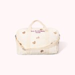Personalisierte Mama Tasche mit Kaninchen Bär Stickerei und Text Große Kapazität Mehrere Fächer Baumwolle Baby Krankenhaus Schwangerschaft Geschenk