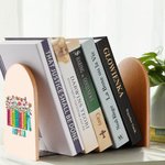 Personalisierte bunte Buchstaben floralen Buch Bleistift Heavy Duty Holz Buchstützen mit Namen 1 Paar Wertschätzung zurück zu Schule Geschenk für Lehr