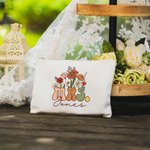 Personliga vildblommor MRS. Bärbar Canvas Sminkväska med namn Bröllop Bachelorette Party Present för brud